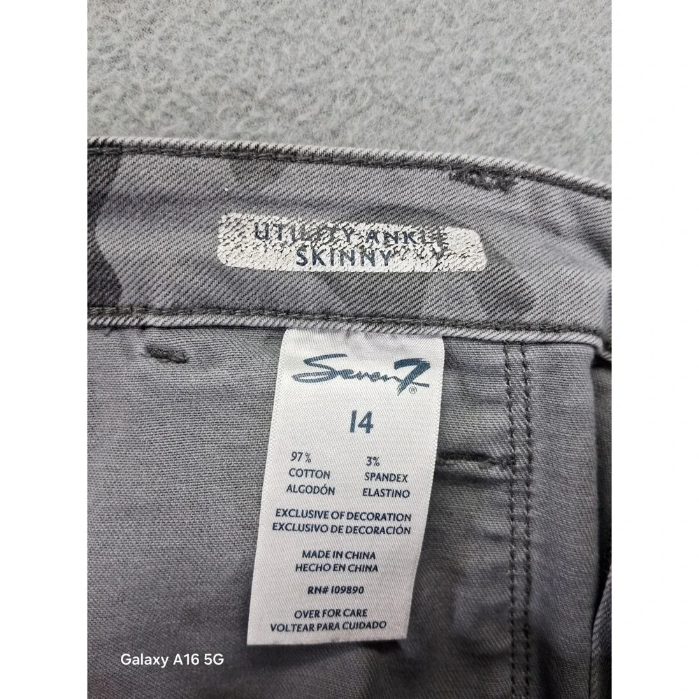 Seven 7 Gray Camo Youth Girls Skinny‎ Jeans Size 14